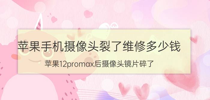 苹果手机摄像头裂了维修多少钱 苹果12promax后摄像头镜片碎了？